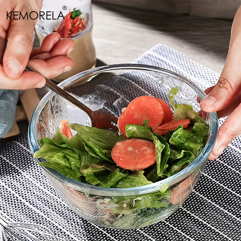 1pc KEMORELA Deep Mixing Bowl - Heavy-Duty Glass Salad Bowl