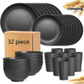 Halloween, Weddings 32pcs Kitchen Plastic Wheat Straw Tableware Set
