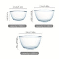 3pcs Set of Thickened Borosilicate Salad Bowls, Clear Mixing Bowl