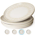 Artena Large Ceramic Dinner Plates Set Of 4 0.75 Inch Emed Kitchen Salad Plates and Plates And Bowls Sets 6 Pieces Dinnerware Sets Dish Set For 4 Ceramic Kitchen Bowl And Plate Set