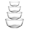 Set of 4 Glass Mixing Bowls | Stackable Kitchen Prepping Baking Cooking Prep Serving Bowls