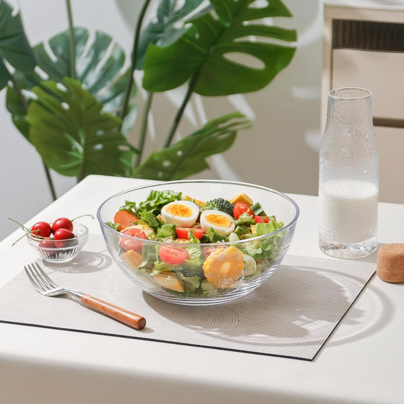 2 Pack 8.7 inch Heavy-Duty Tempered Glass Mixing Bowls with Level Base - Microwave