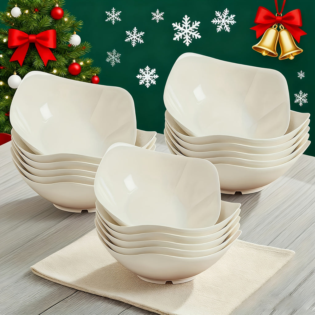 Stackable Dinnerware Bowls 18\u002F6pcs Set Large New Pure White