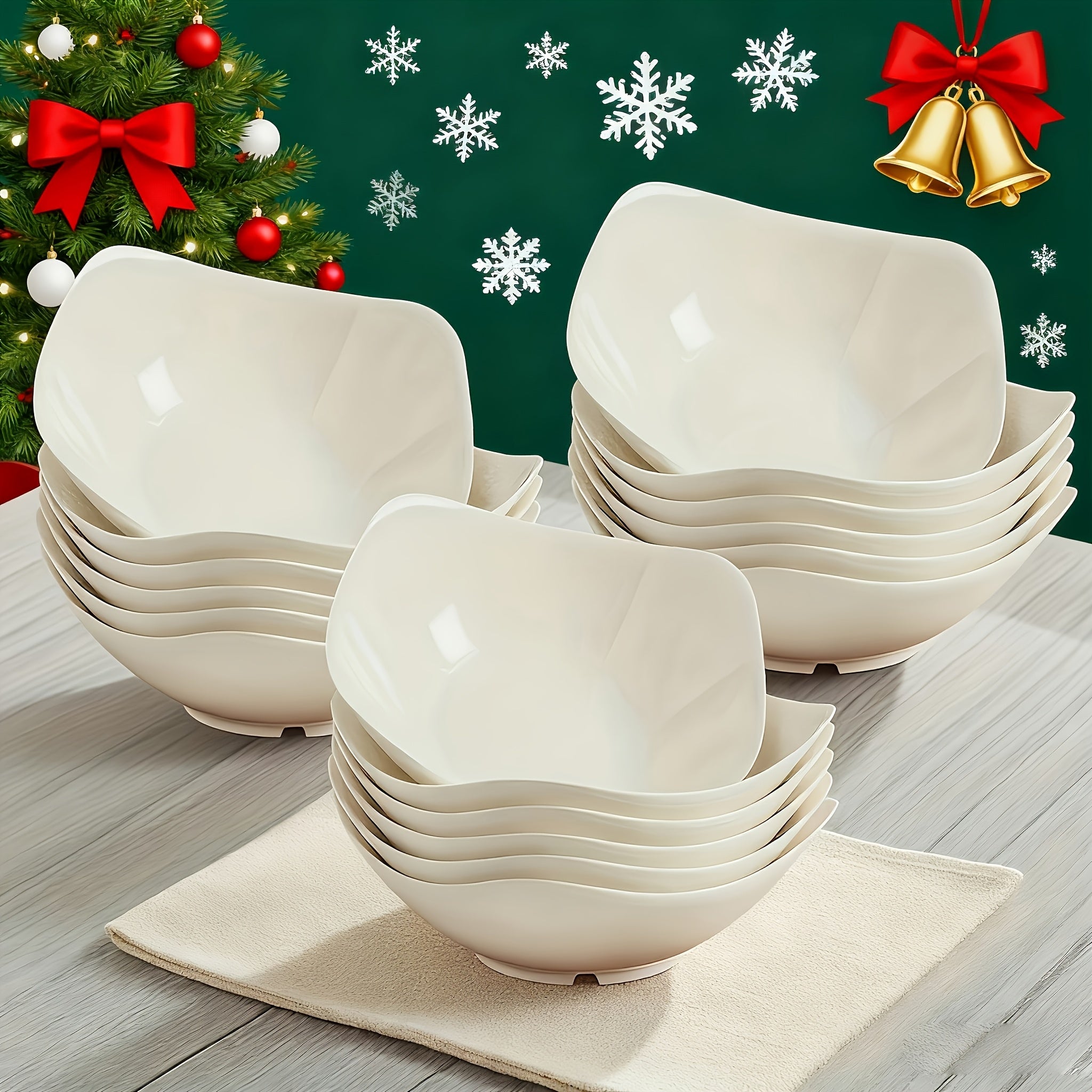 Stackable Dinnerware Bowls 18\u002F6pcs Set Large New Pure White