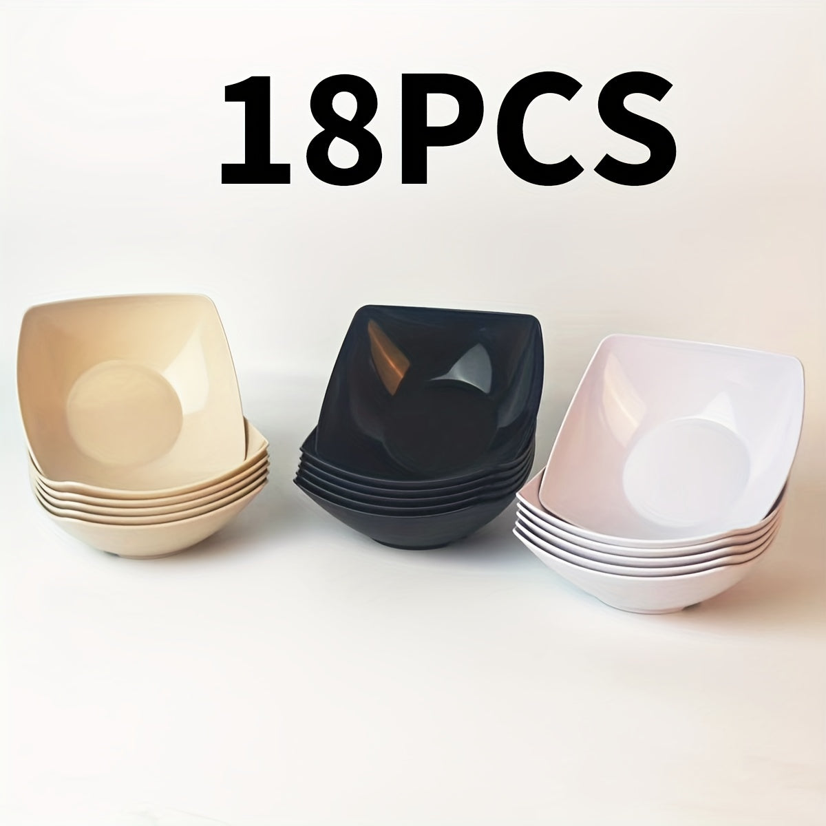 Stackable Dinnerware Bowls 18\u002F6pcs Set Large New Pure White