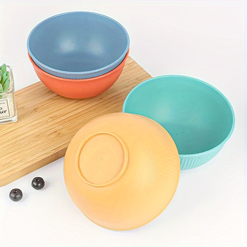 8pcs Color Striped Unbreakable Cereal Bowl, pp material-26oz