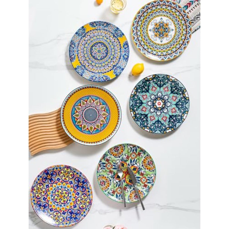 Porcelain Bowl and Dinner Plate Set 24 pcs Dinnerware Set - Bohemian Style