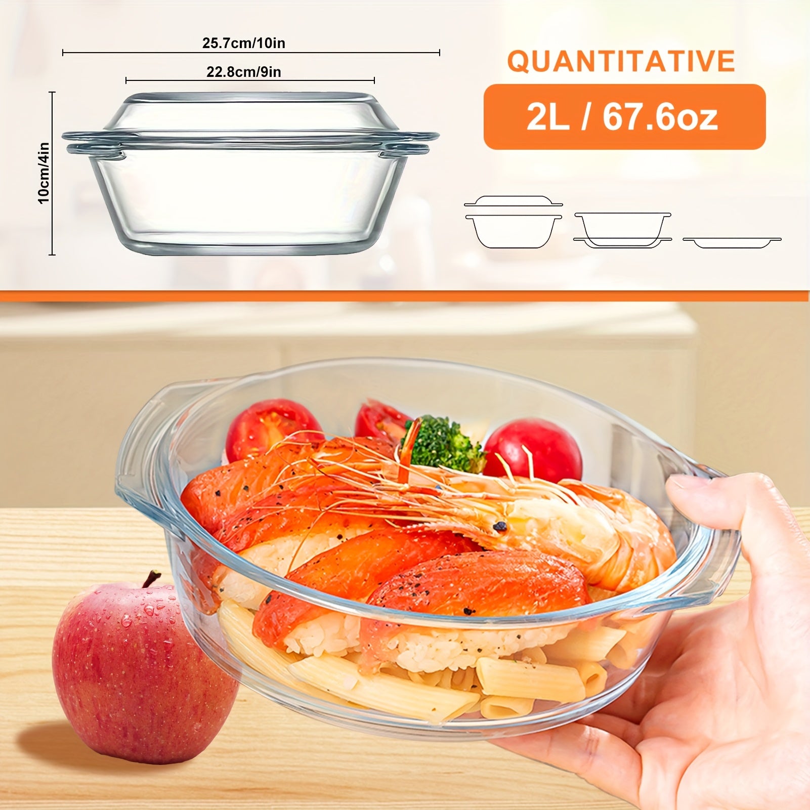 High Borosilicate Glass Heat-Resistant Crystal Pot with Lid