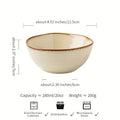 Vintage Ceramic Bowl Set 4pcs Japanese Vintage Edge-Painted Ceramic Bowl Set