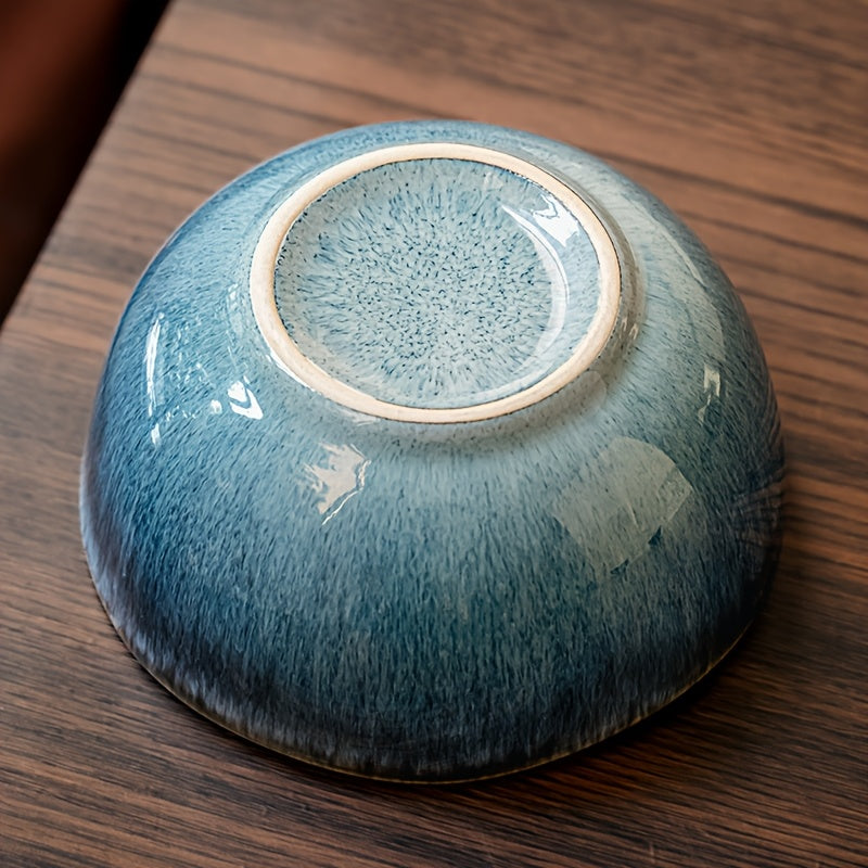 Set of 4 Yunmeng Flame \u002F Blue Rice Bowl 5-Inch Unique Ceramic Bowls