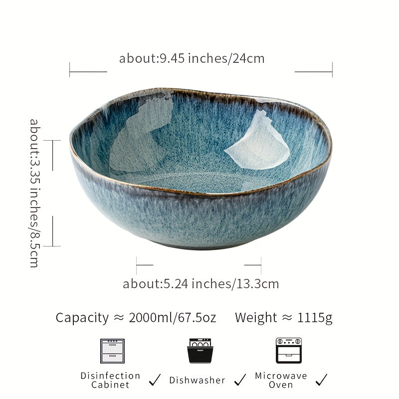 Premium Ceramic Bowl 1pc Extra Thick Ceramic Yunmeng Azure Soup Bowl