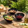12pack Black Angled Plastic Bowls, 20oz Salad Serving Bowls
