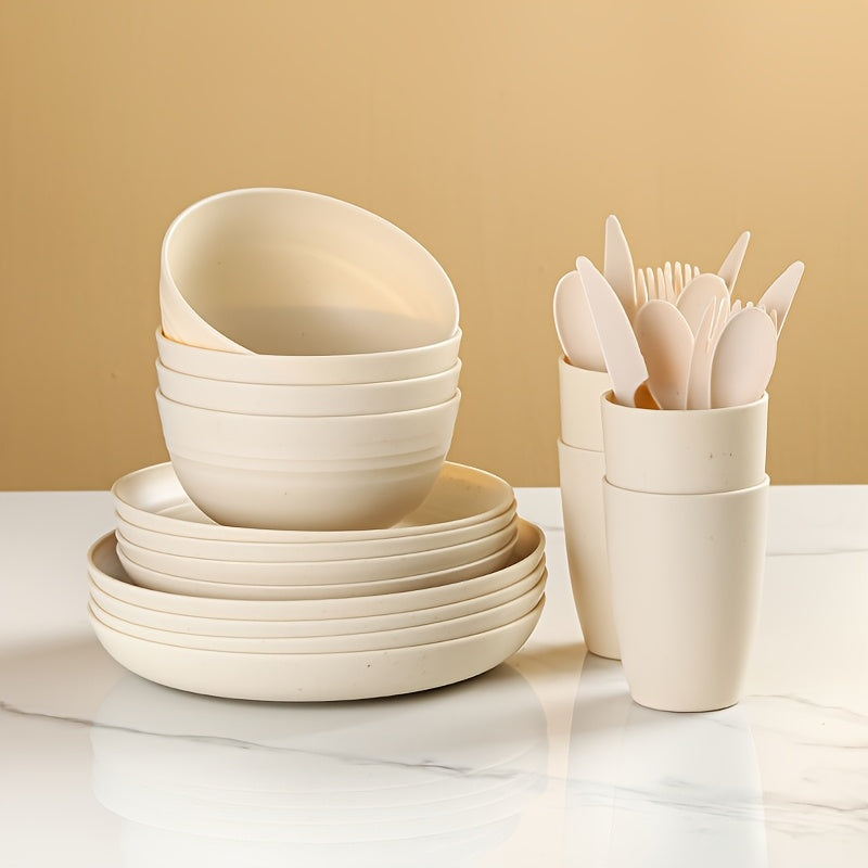 28\u002F56pcs of Unbreakable Plates, Pp Tableware Set