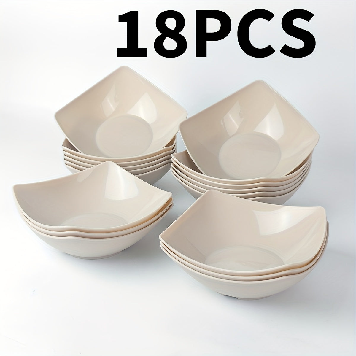 Stackable Dinnerware Bowls 18\u002F6pcs Set Large New Pure White