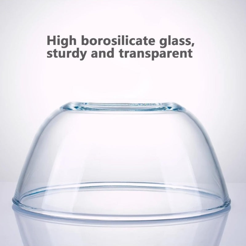2pcs Large Glass Mixing Bowls with Lids Set - Heavy-Duty Clear Glass Nesting Bowls with Airtight Lids
