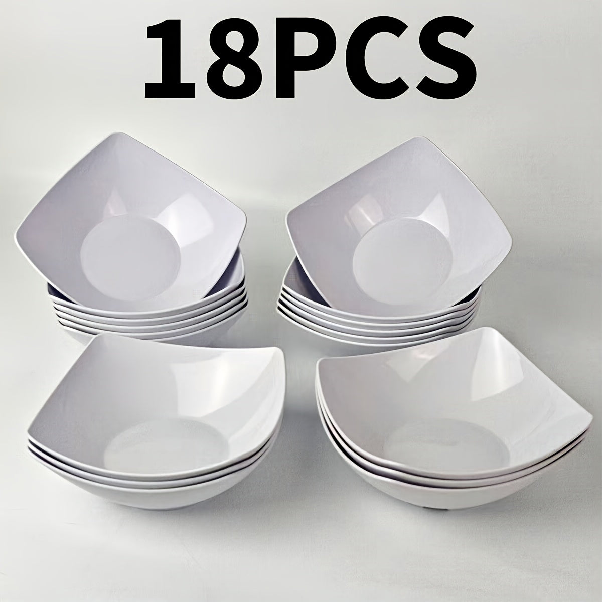 Stackable Dinnerware Bowls 18\u002F6pcs Set Large New Pure White