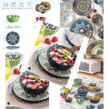 Porcelain Bowl and Dinner Plate Set 24 pcs Dinnerware Set - Bohemian Style