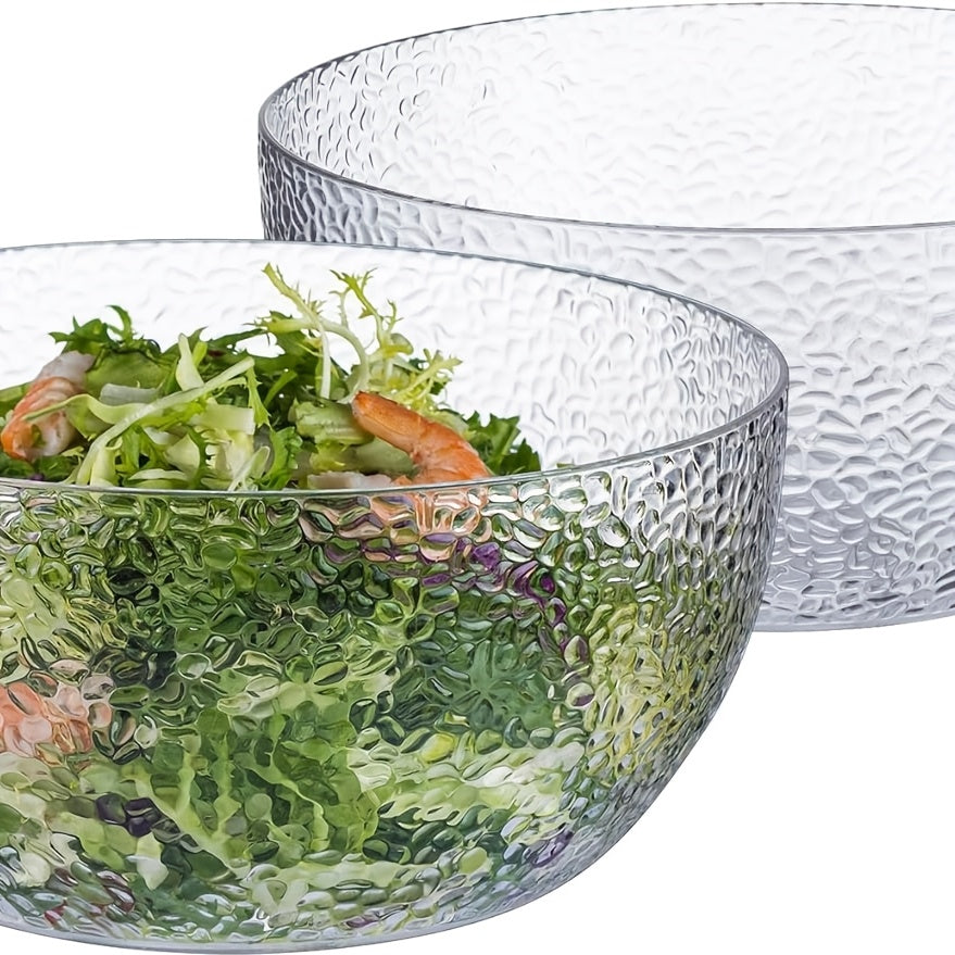2- 130oz Acrylic Salad Bowls, 9. 5 inch Shatter- Resistant Serving Bowls