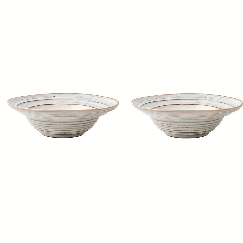 Handmade Ceramic Bowls 2pcs Handmade Ceramic Bowls with Unique Irregular Shapes