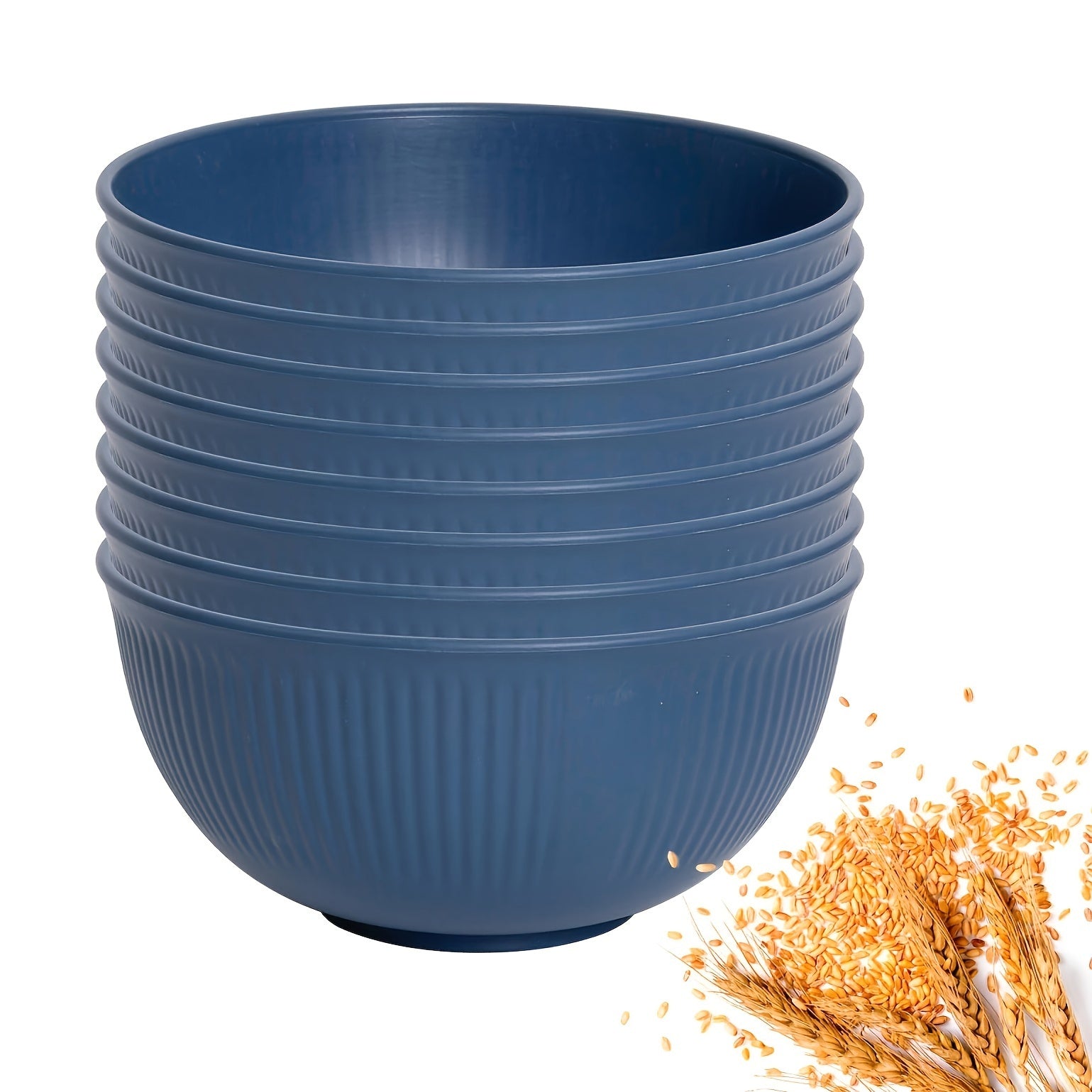 8pcs Color Striped Unbreakable Cereal Bowl, pp material-26oz