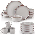 20pcs Dinnerware Set in Light Gray, Including Mercury Plates, Bowls, And Mugs