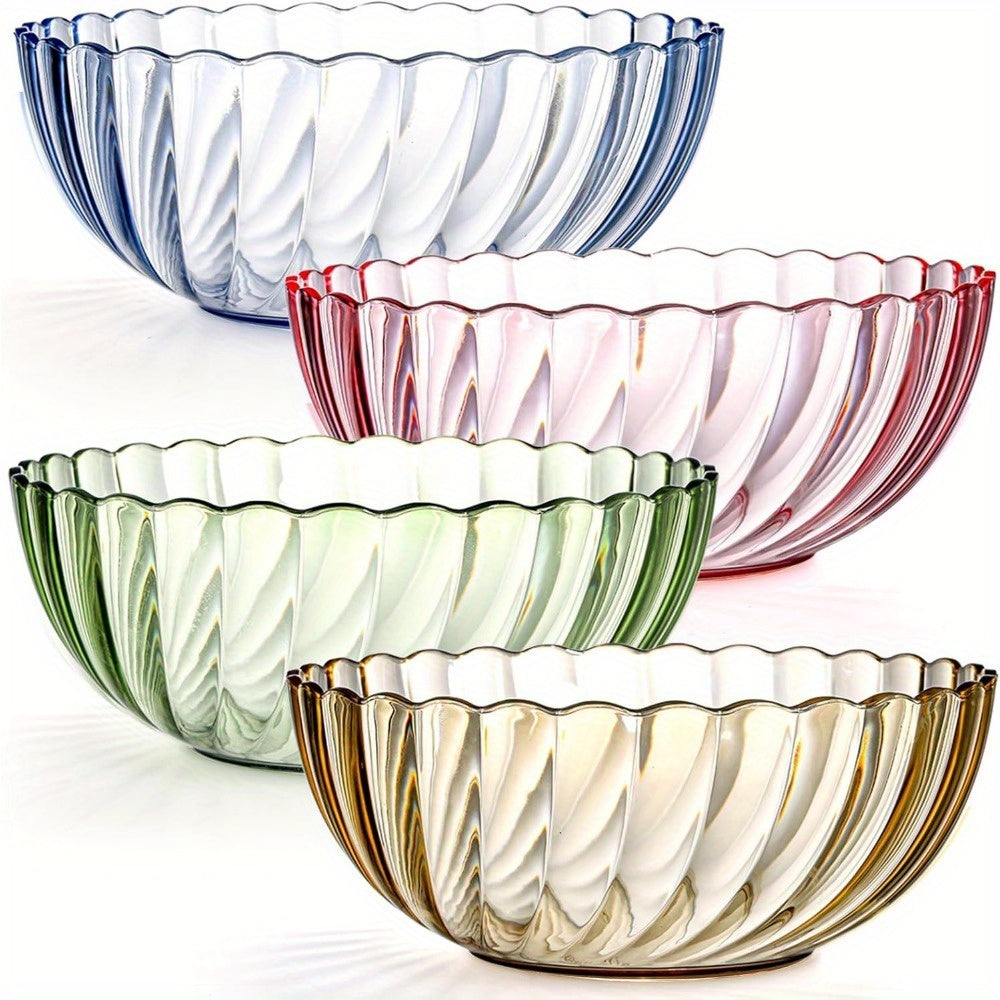 4pcs plastic bowl, 550ml plastic mixing salad bowl