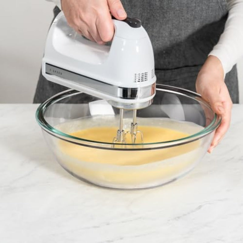 6.4QT Large Glass Mixing Bowl - Heavy-Duty & Tempered Glass Salad Serving Dish