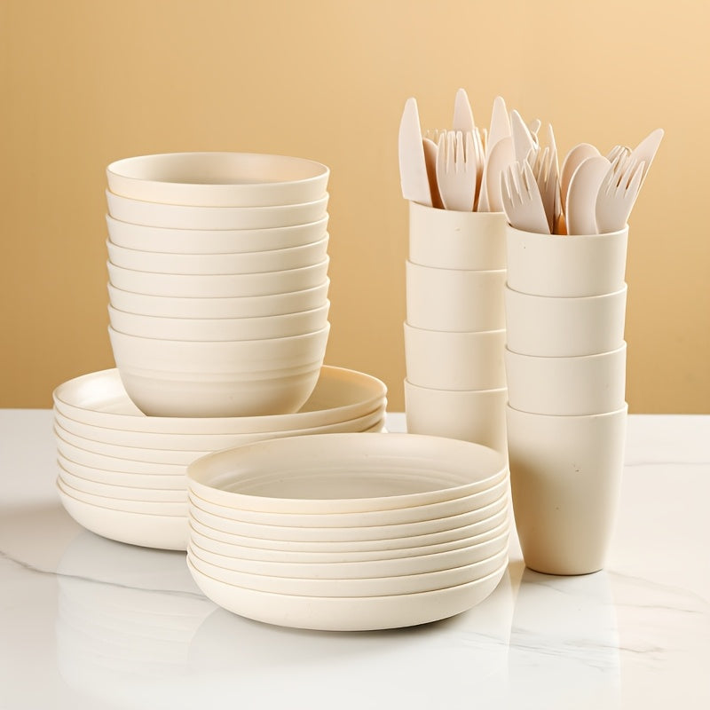 28\u002F56pcs of Unbreakable Plates, Pp Tableware Set