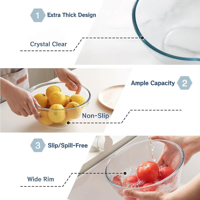 5pcs Glass Mixing Bowls Sets 4