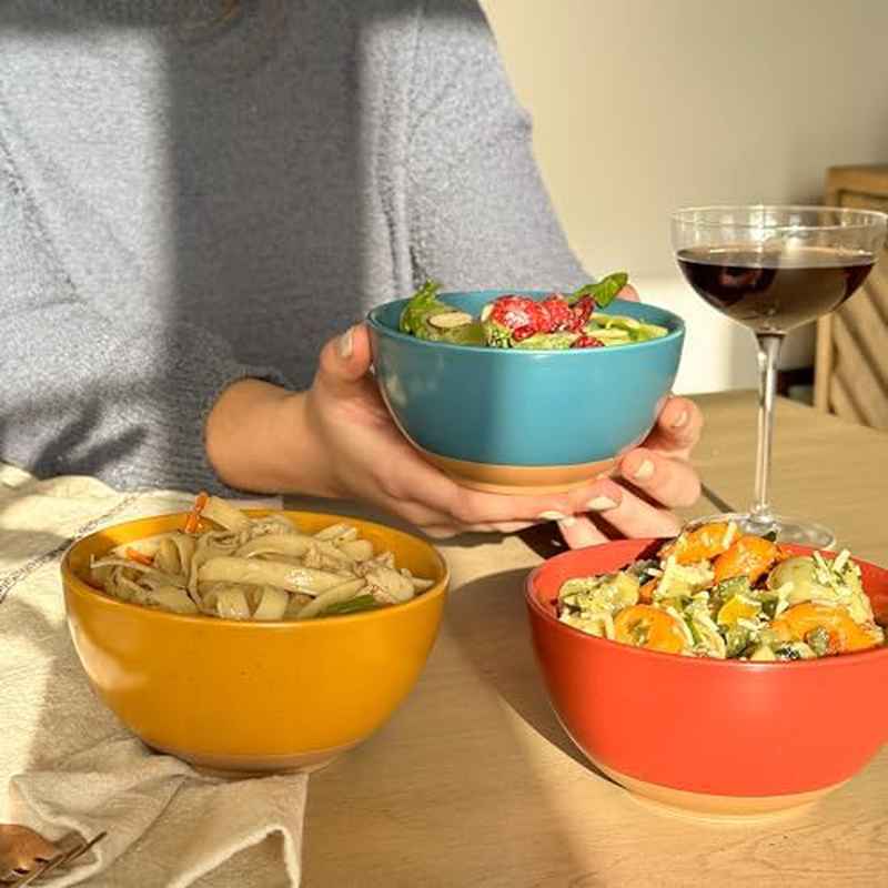 Small Matte Round Plastic Bowls Suitable for Rice, Ice Cream, Soup