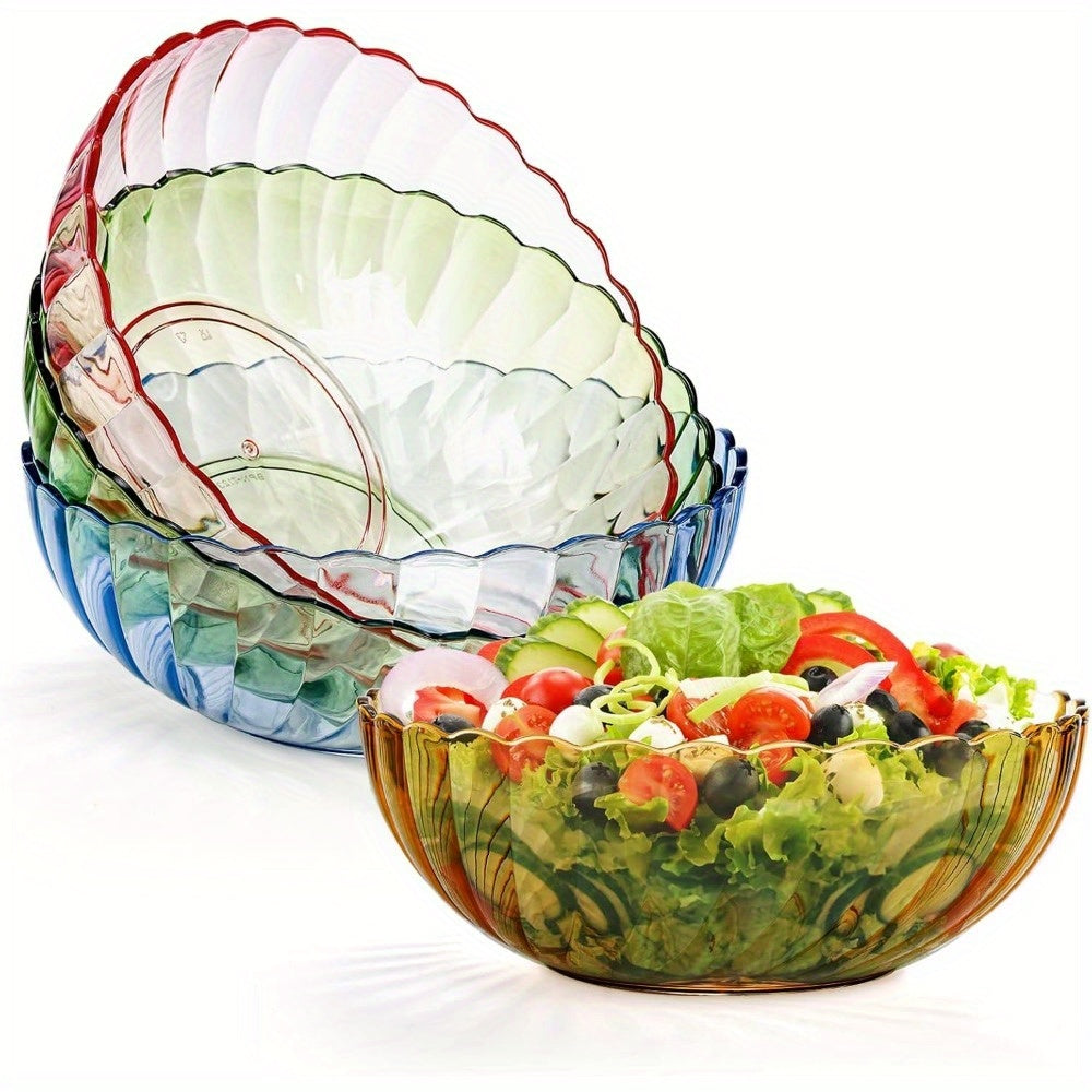 4pcs plastic bowl, 550ml plastic mixing salad bowl