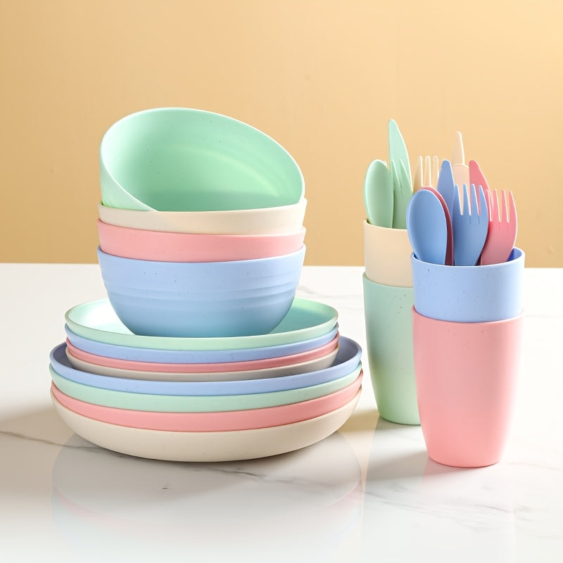 28\u002F56pcs of Unbreakable Plates, Pp Tableware Set