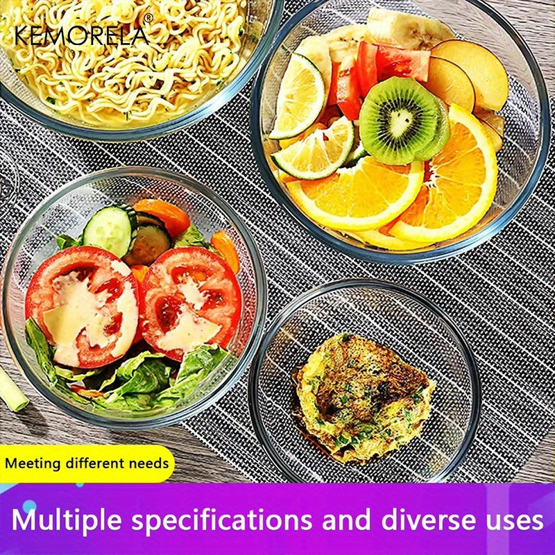 1pc KEMORELA Deep Mixing Bowl - Heavy-Duty Glass Salad Bowl