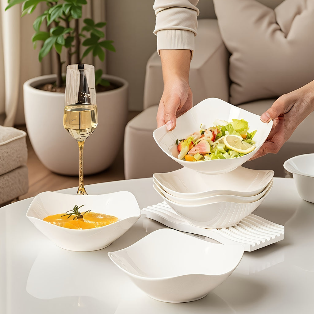 Stackable Dinnerware Bowls 18\u002F6pcs Set Large New Pure White