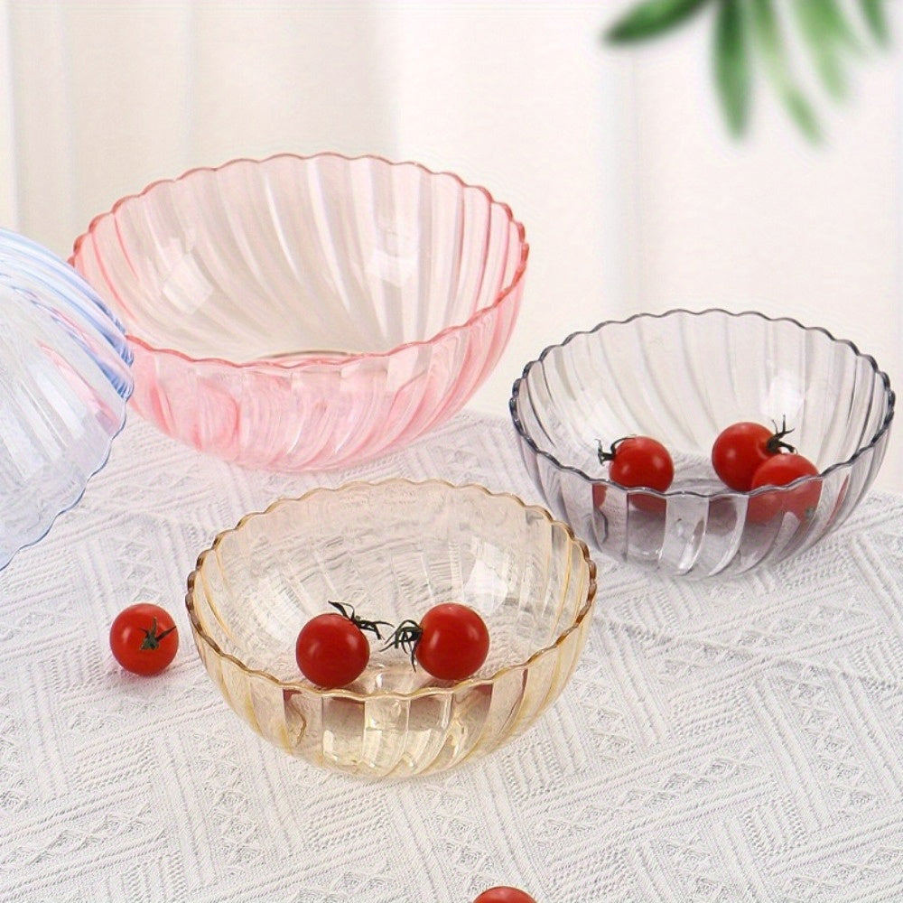 4pcs plastic bowl, 550ml plastic mixing salad bowl