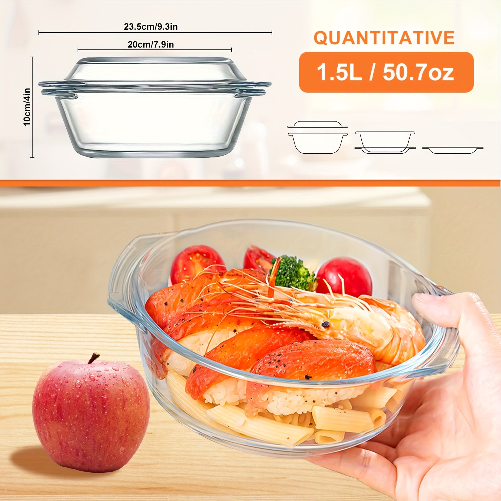 High Borosilicate Glass Heat-Resistant Crystal Pot with Lid