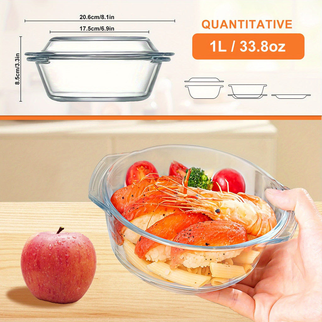 High Borosilicate Glass Heat-Resistant Crystal Pot with Lid