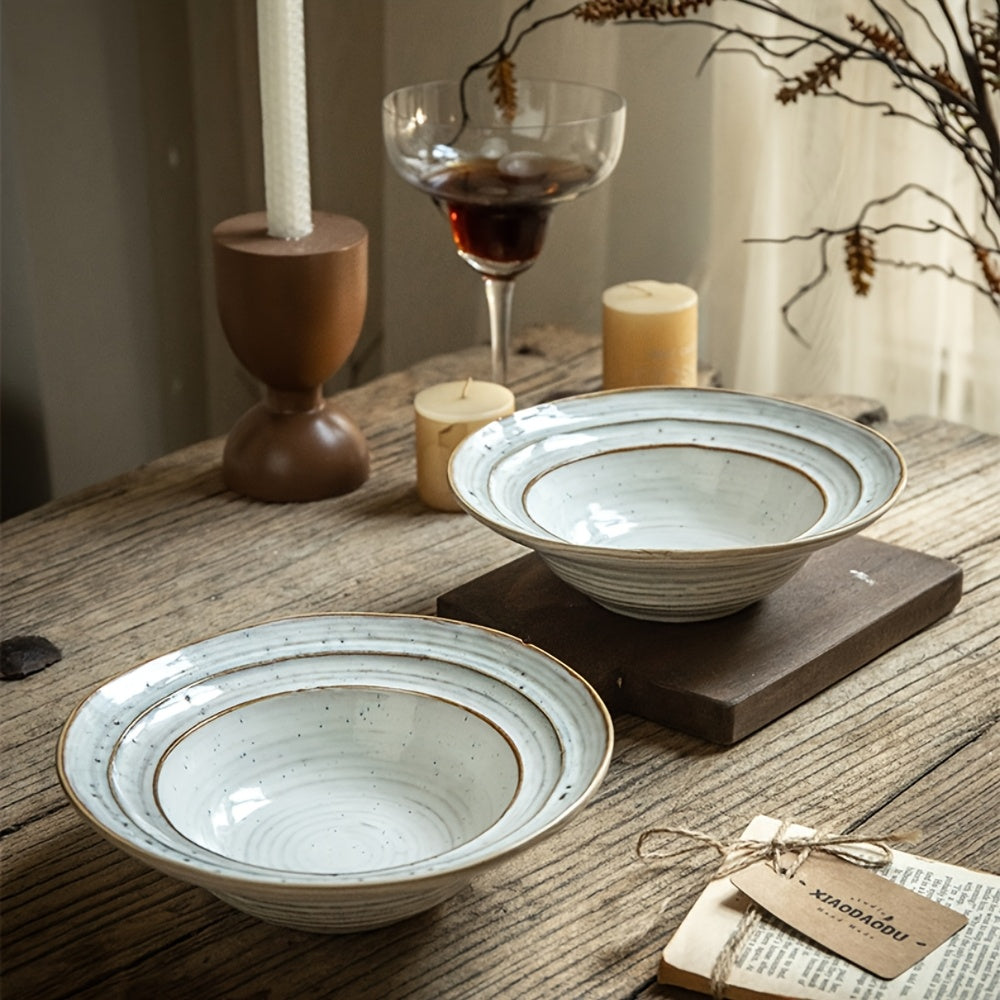 Handmade Ceramic Bowls 2pcs Handmade Ceramic Bowls with Unique Irregular Shapes