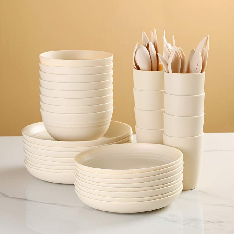 28\u002F56pcs of Unbreakable Plates, Pp Tableware Set